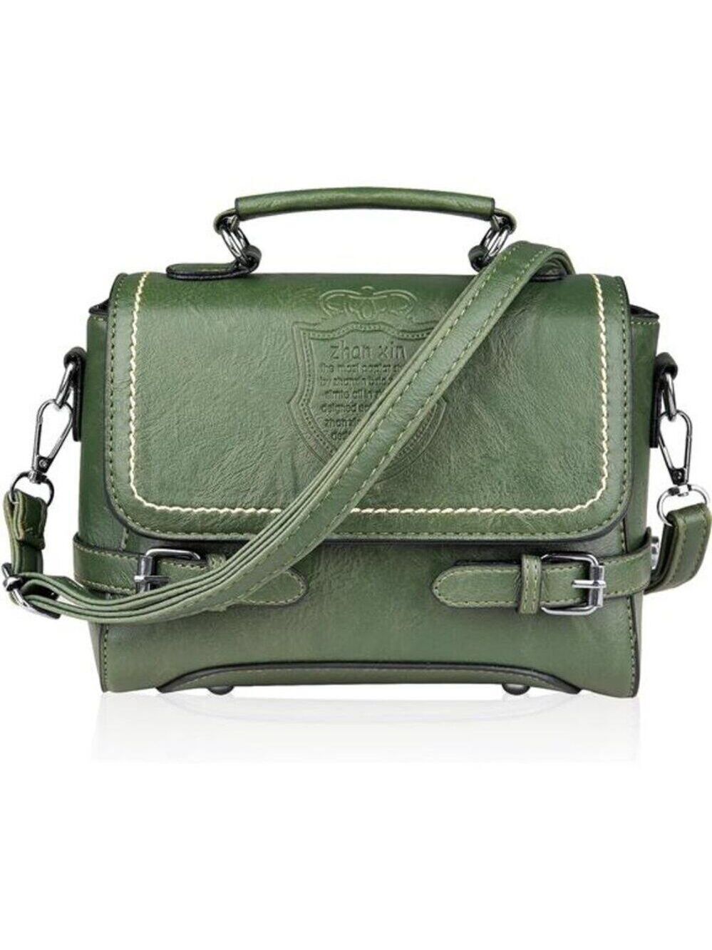 Cute Soft Green Vegan Leather Small Crossbody Purse Lightweight Everyday Handbag